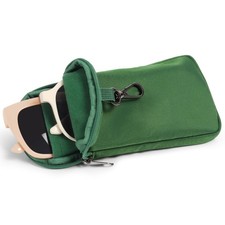 Double Glasses Case Soft Eyeglass Case with Clip  Zipper, Dual Sunglasses Po...