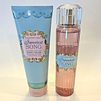 NEW Bath & Body Works Sweetest Song Lot Body Cream Fine Fragrance Mist Full Size
