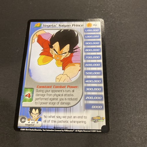 Dragon Ball Z CCG SCORE Vegeta Saiyan Prince Lvl 4 #151 Rare Trunks Saga | LP