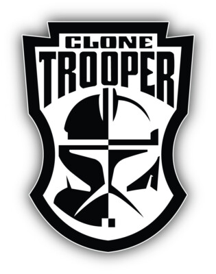 Star Wars Cartoon Clone Trooper Sticker Bumper Decal ''SIZES''