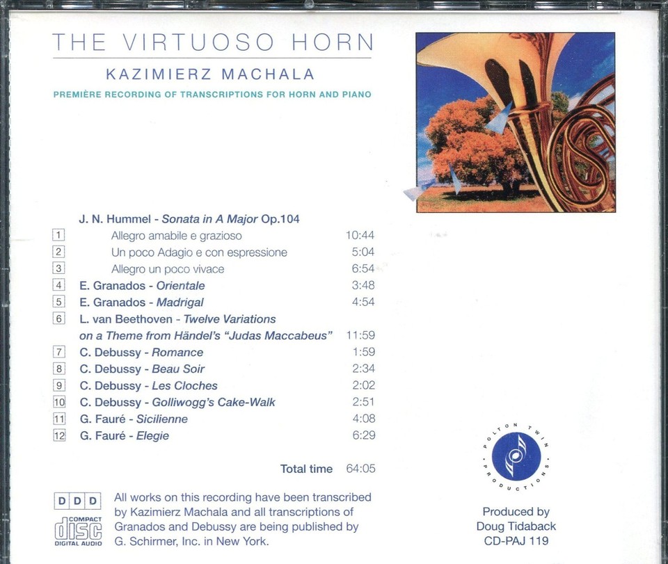 THE VIRTUOSO HORN KAZIMIERZ MACHALA & SUSAN TEICHER AUDIO CD