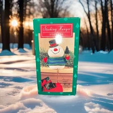Vintage Hallmark Snowman Stocking Hanger XSH3106 with  Box Christmas Decoration!