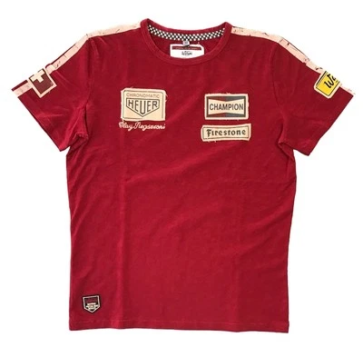 Tee shirt rouge Warson Motors Clay regazzoni heuer Racing Vintage pilote F1 - Photo 1/2