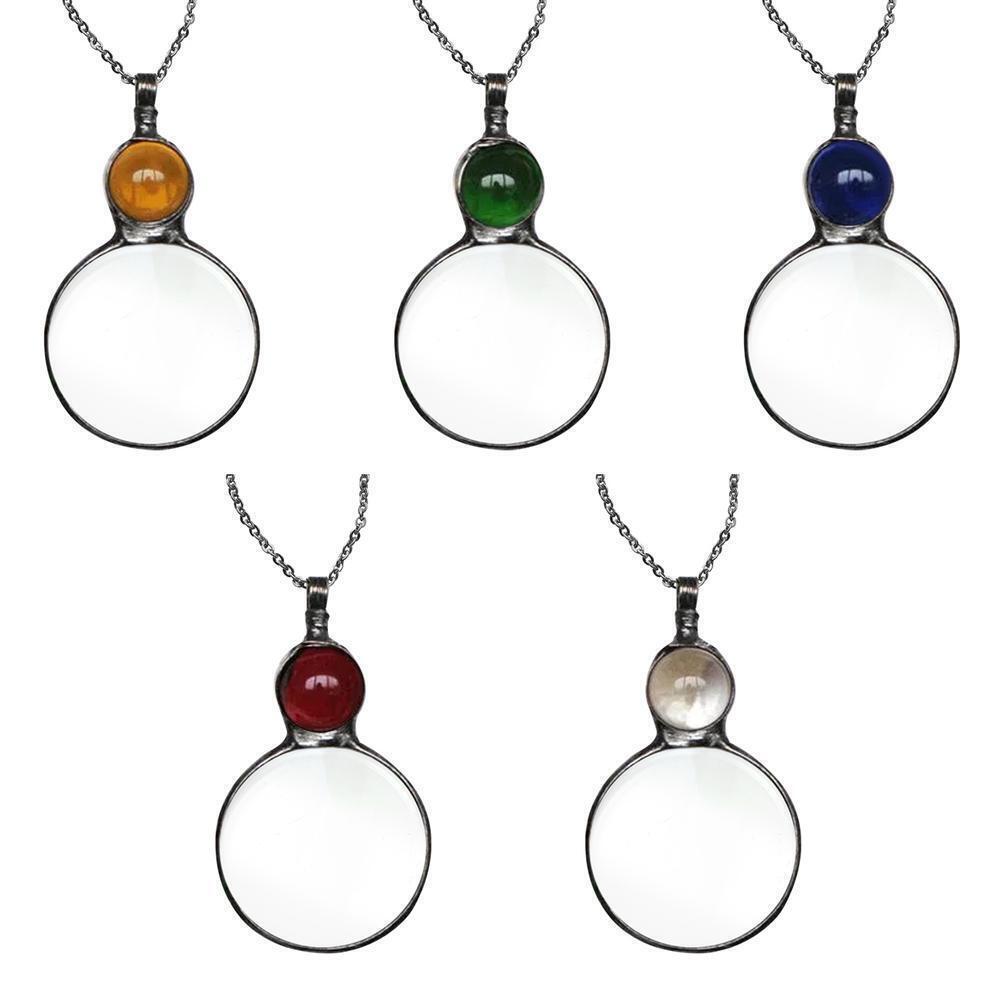 1x Magnifying Glass Pendants Necklace Reading Helper Gift Necklace Day