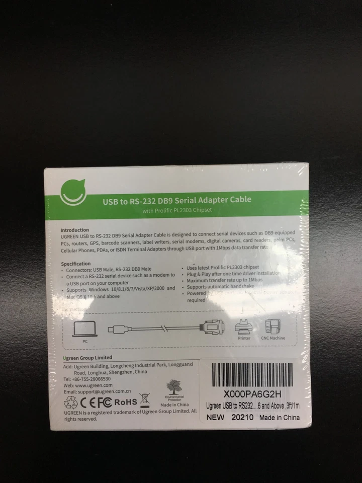 UGREEN PN X000PA6G2H USB to RS-232 DB9 Serial Adapter Cable - Image 4 of 4