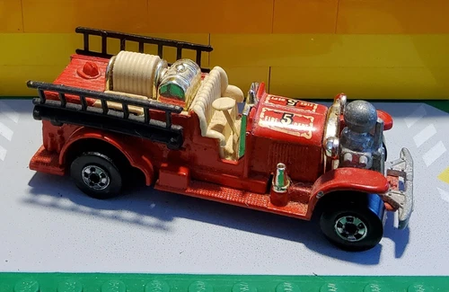 Vintage 1980 Hot Wheels Old Number 5 Red Fire Truck Metal Engine Malaysia