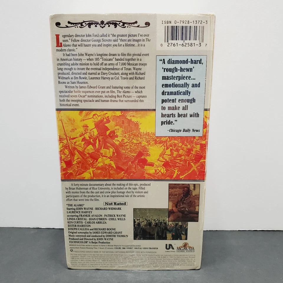 Alamo VHS ленты Джон Уэйн новый и нераспечатанный режиссер вырезать 2 ленты бокс-сет - Изображение 2 из 4