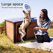 Outdoor Large Wooden Dog, Ceder Insulated Warm Dog House Weatherproof
