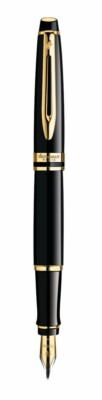 Waterman Expert 3  Fountain Pen Fine Pt Black Lacquer & Gold New In Box