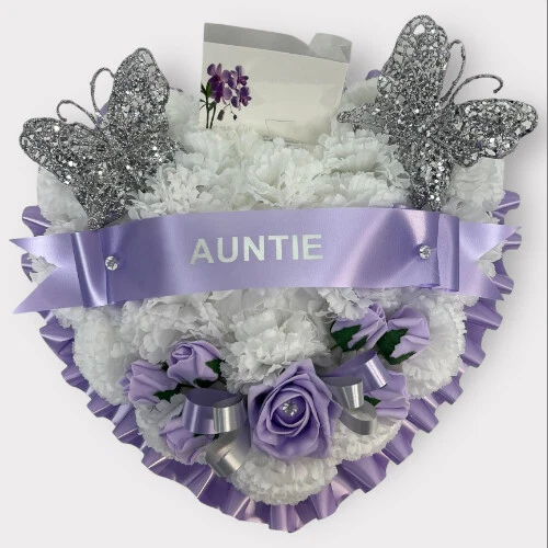 Heart Artificial Funeral Flowers Wreath Memorial Grave Tribute dad brother - Image 3 of 4