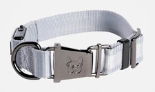 NEW! LED LIGHT UP DOG COLLAR PREMIUM ADJUSTABLE ALL WEATHER RECHARGEABLE GREY
