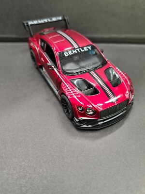 Bentley Continent GT3 Dunkelrot Kinsmart Spielzeug Auto Modell 1/38 Kalk Metall