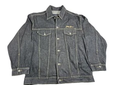 Phat Farm Vintage Y2K Denim Jacket Embroidered Logo Jean Jacket Button Up XL