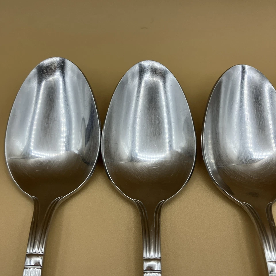 (4) Retroneu BARRINGTON Stainless 4 Place/Oval Soup Spoons 18/8 Korea Flatware - Image 4 of 4