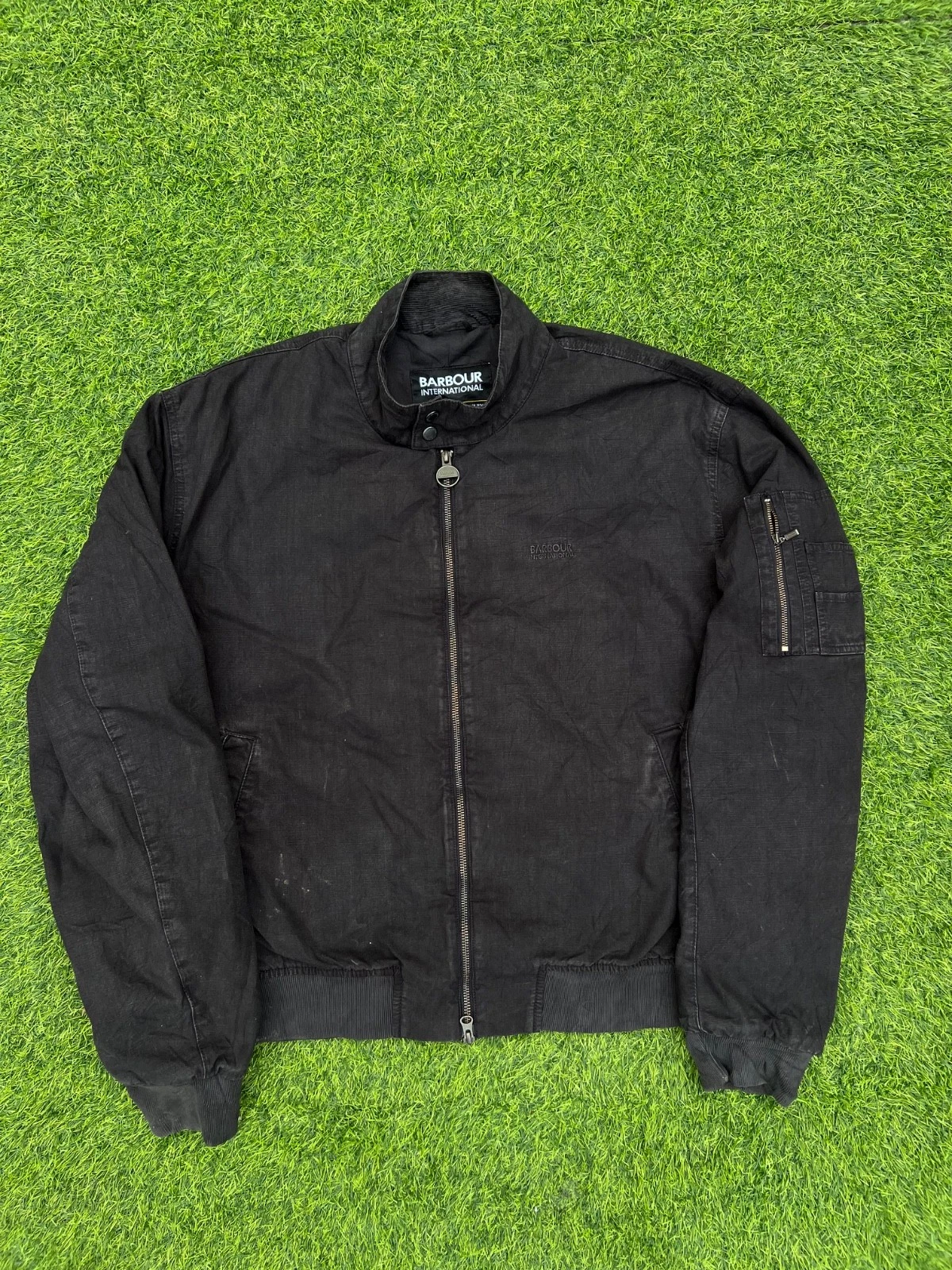 Barbour International Cotton Canvas MA-1 Bomber Jacket - XXL