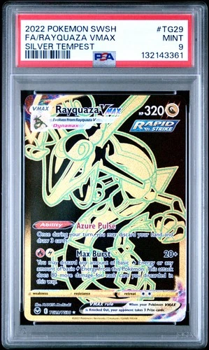 2022 Pokemon Sword & Shield Silver Tempest #TG29 Fa/Rayquaza Vmax PSA9