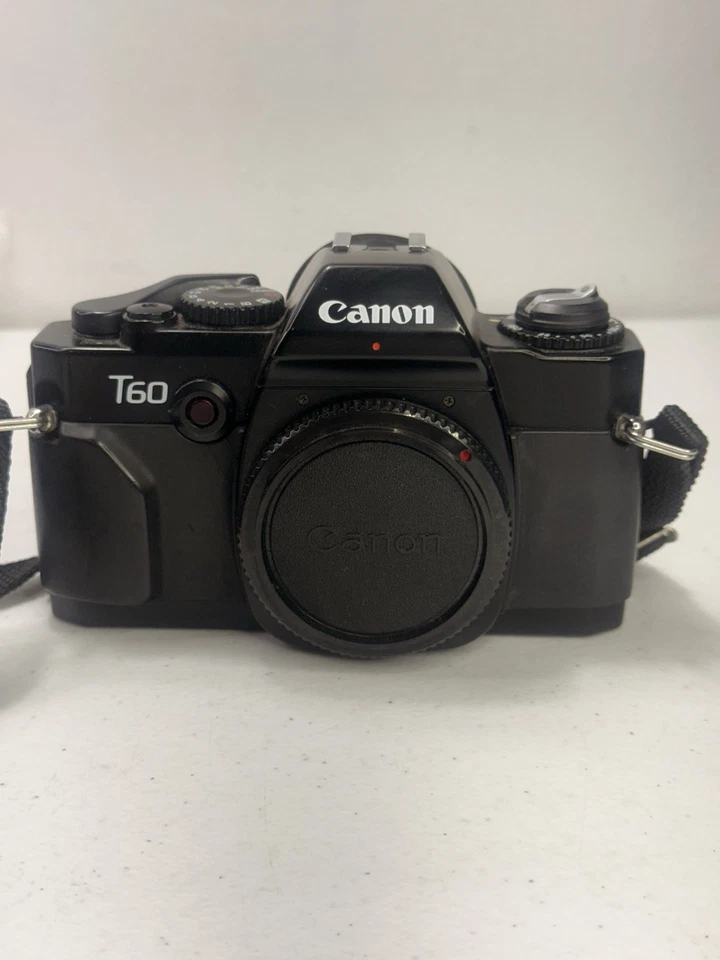Cámara Canon T60 35 mm - SOLO CUERPO - Con manuales sin probar para reparación o piezas Foto 3 de 4