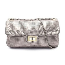 Chanel 2.55 Leather Shoulder Bag Women Silver One Size