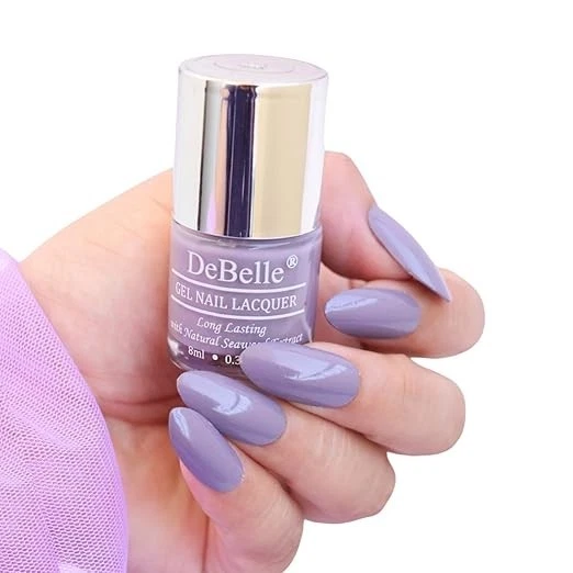 DeBelle Gel Nail Polish Viola Dew (Dark Lilac Nail Paint)|Non UV - Gel Finish |C