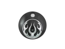 V-Twin 38-0604 Black Chrome Flames Fuel Tank Console Door for 08-23 Touring