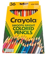VTG 1992 Binney  Smith Crayola 36 Smooth Bright Colored Pencils Non-Toxic 4036