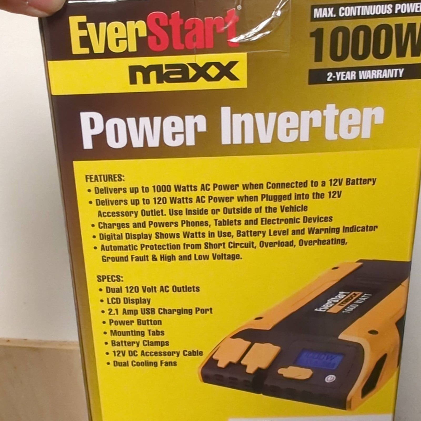 EverStart Maxx 1000 Watt Automotive Power Inverter 120v Outlet USB 12v