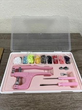 Plastic Snap Fastener Kit with Plier Screwdriver Awl and Storage Case, 100 Se...