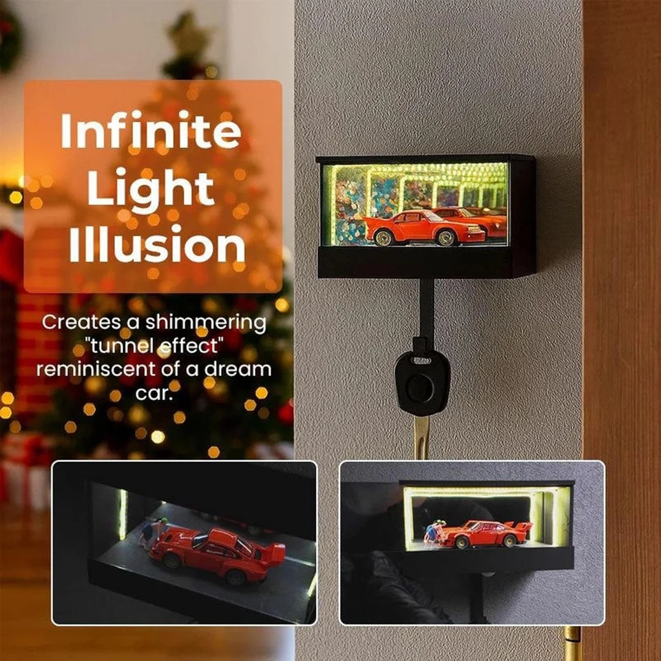 Colgador de llavero de garaje Infinity, soporte de llave de garaje con espejo de 5,9 pulgadas con luces LED Foto 2 de 4