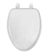 White Elongated Toilet Seat Durable Bathroom Replacement Easy Install