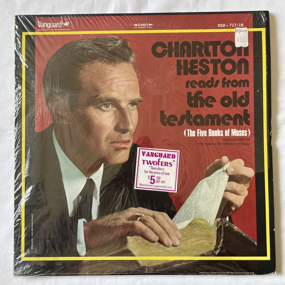 Charlton Heston Reads From The Old Testament NEAR MINT in shrink VANGUARD 2xLP - Image 2 of 4