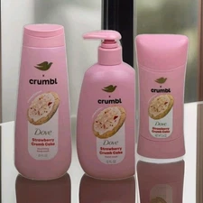 Dove x Crumbl Strawberry Crumb Cake Body Wash, Hand Wash and Deodorant Set