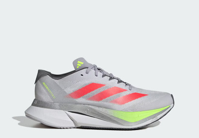 Adidas Adizero Boston 12 (JI4473) ''Grey/Lucid Red/Lemon'' Women's Running Shoes