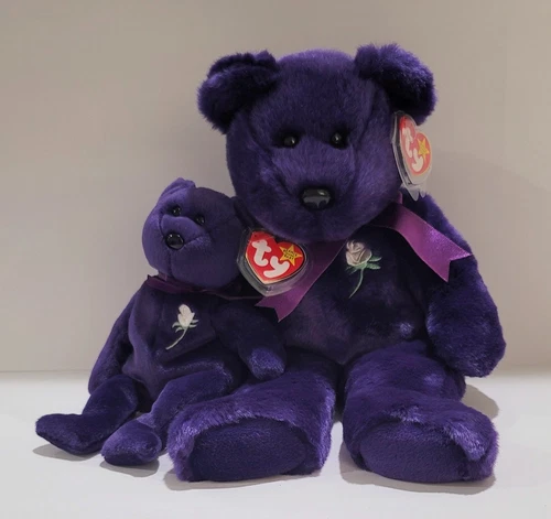 Vintage TY PRINCESS Diana BEAR BUDDY (1998) & BEANIE (1997)