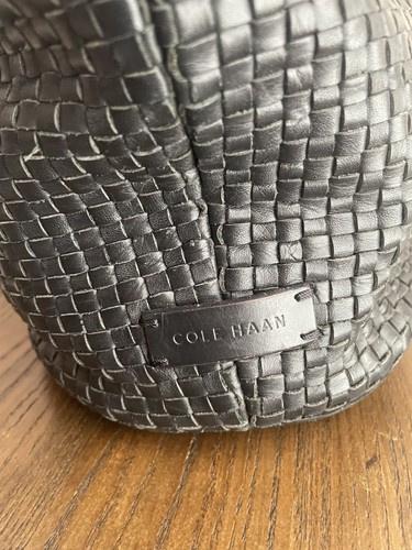 Cole Haan Loralie Weave Bucket Black Tote Bag - Picture 6 of 21