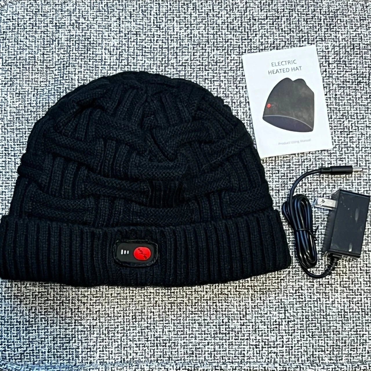 Rechargeable Electric Warm Heated Hat Winter Battery Heat Skull Beanie(One Size)