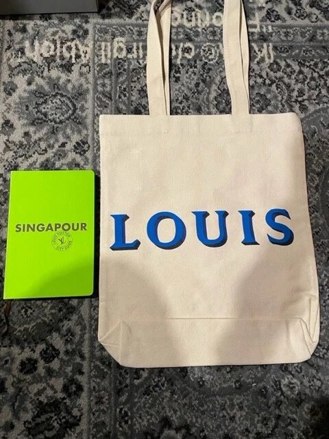 Louis Vuitton 200 Blue Canvas Shoulder Tote Bag & LV SINGAPOUR Guide Book