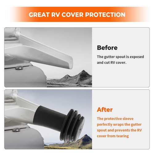 4x Universal RV Cover Rescue Gutter Spout Damage Ball Protector Plug Cover Black eBay