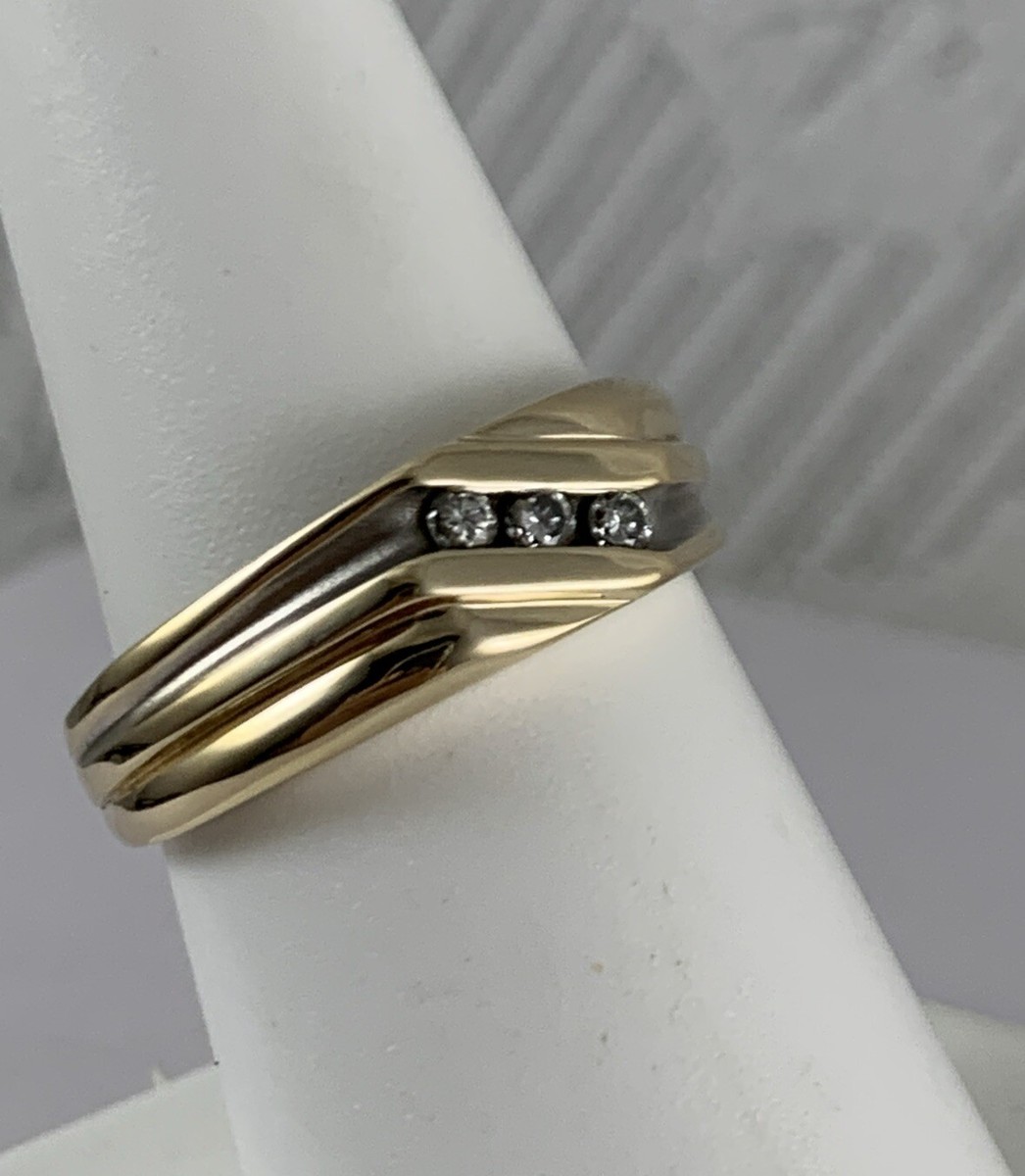 Diamond Ring Yellow Gold 14 K Size 7 1/2 | eBay