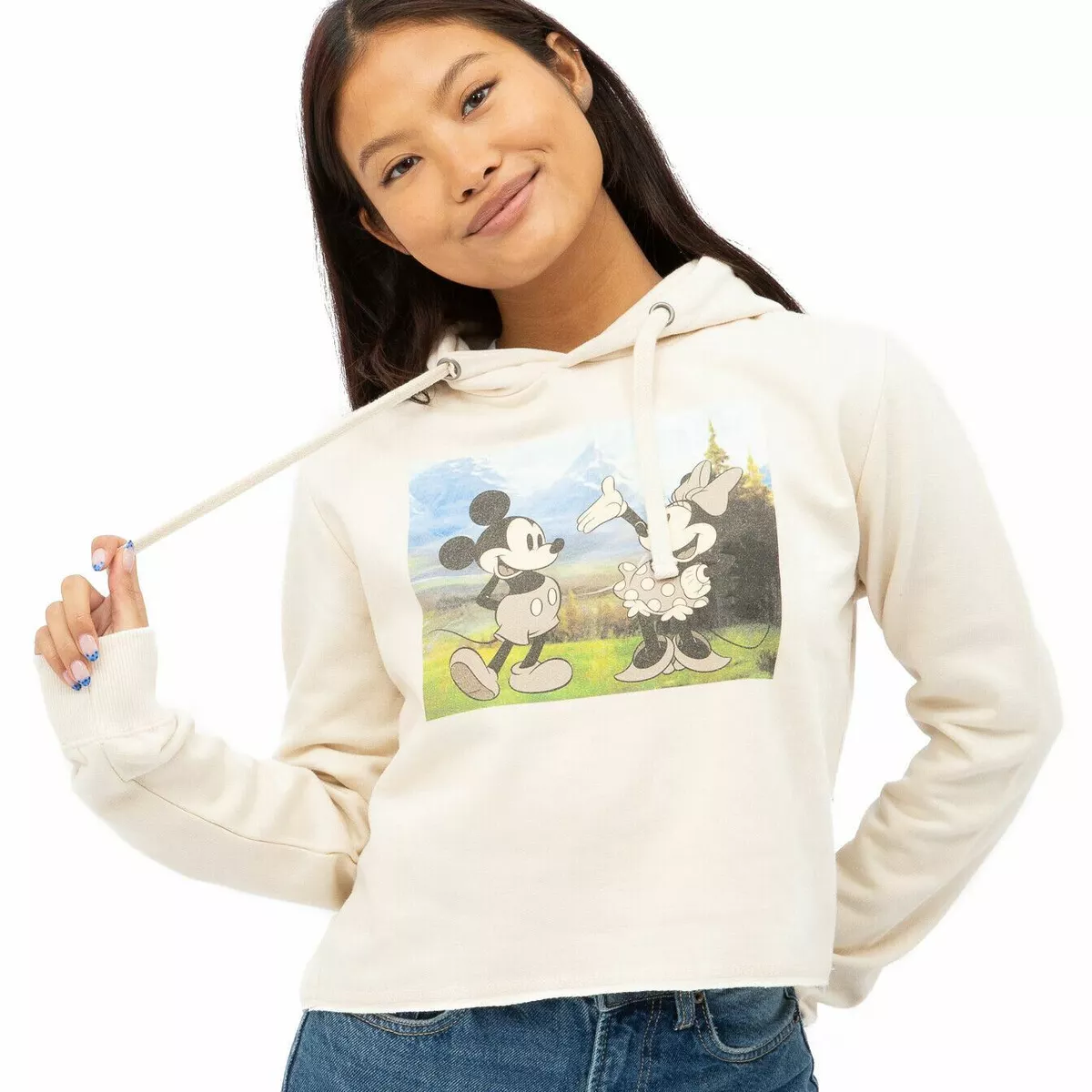 Minnie mouse cropped best sale hoodie