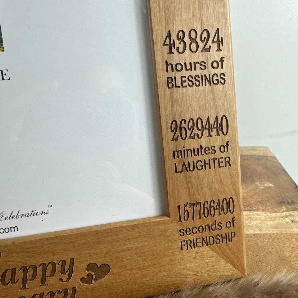 5th Anniversary Wood Frame Gift For 5 years of Marriage- Engraved Wood - Image 4 of 4