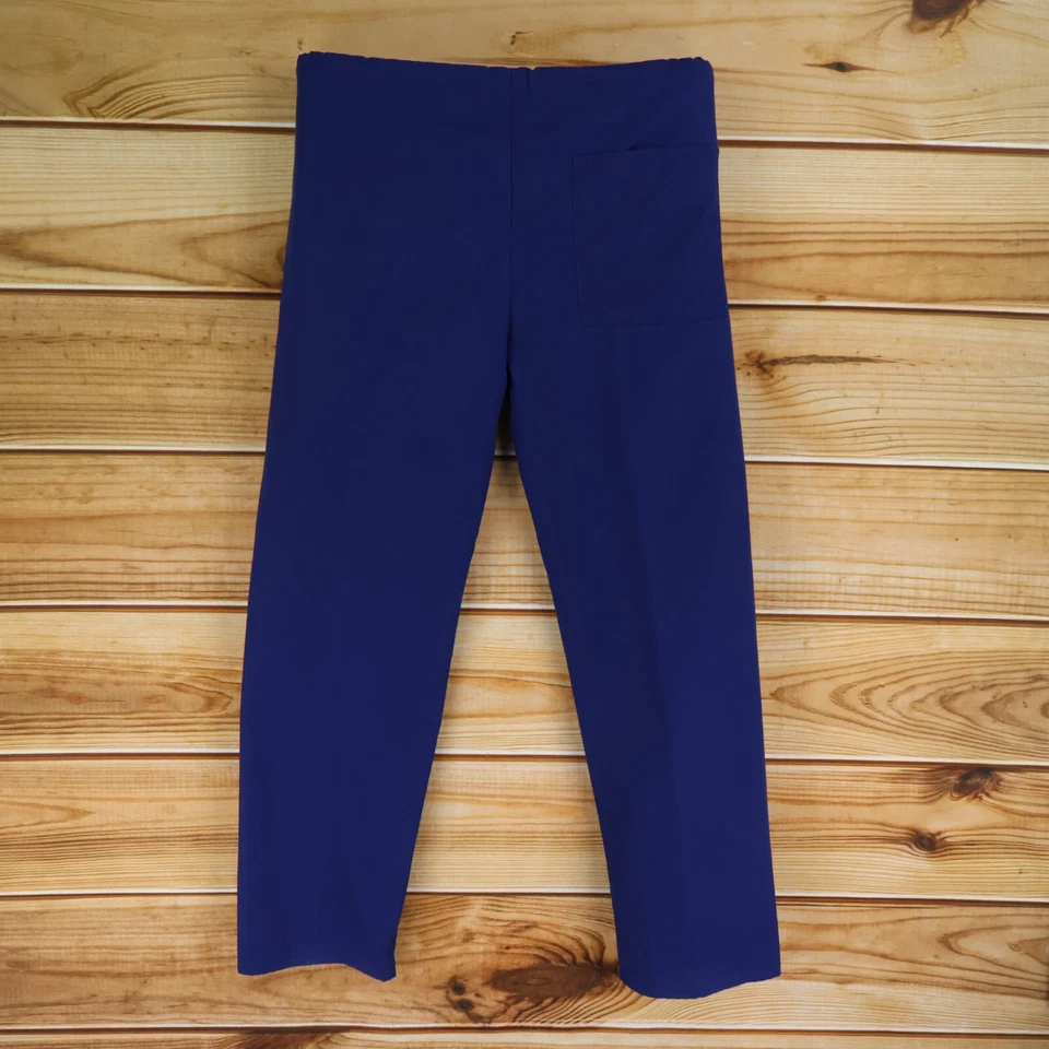 Crest Scrubs Bottoms Unisex XS Dark Blue Polyester Drawstring High Rise Medical - Image 2 of 4