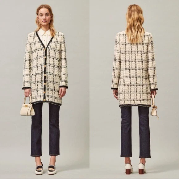 Cappotto in tweed Tory Burch Kendra taglia media