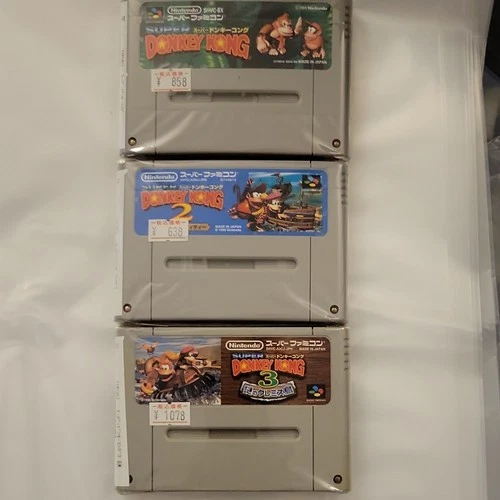 Nintendo Donkey Kong 1 2 3 Super Famicom NTSC-J Japan Game Cartridge Lot