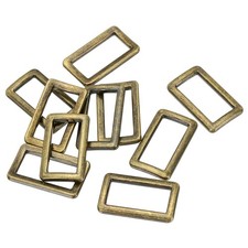 Metal Rectangle Ring Buckle Loop 1" Brown 10Pcs
