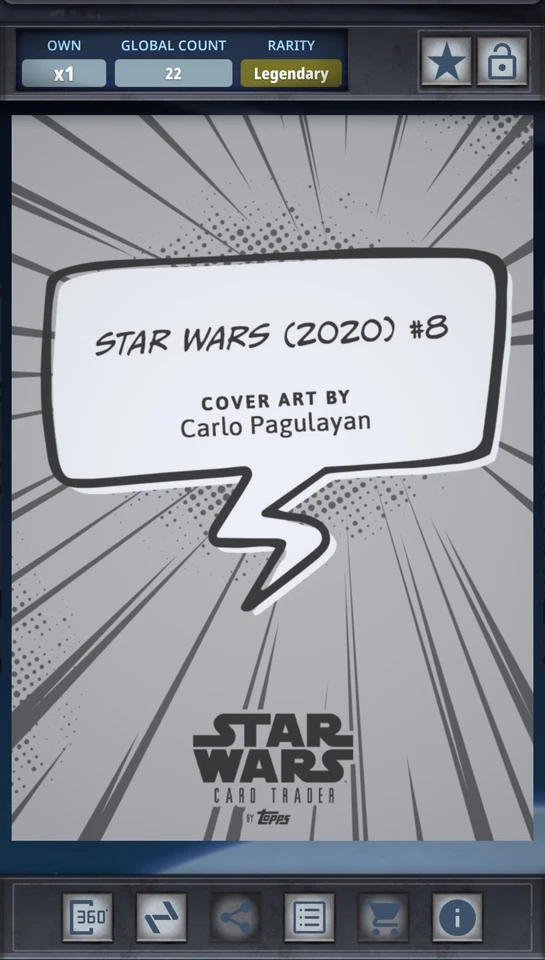 🔥Topps Star Wars Card Trader🔥Darth Vader Comic Cover Carlo Pagulayan 22cc🔥 - Image 2 of 3