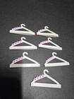Vtg Barbie Fashion Doll Clothing Hangers Snap On Style Lot 7 White Pink Hearts