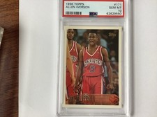 Allen Iverson Rookie Card 1996-97 Topps #171 PSA 10 Gem Mint. rookie card picture