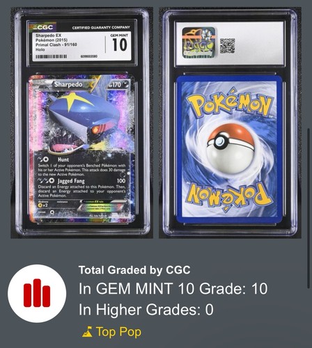 Sharpedo-EX graded CGC 10 for sale on eBay