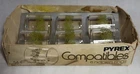 Pyrex Vintage Spring Blossom Green 6 Napkin Rings 54-1