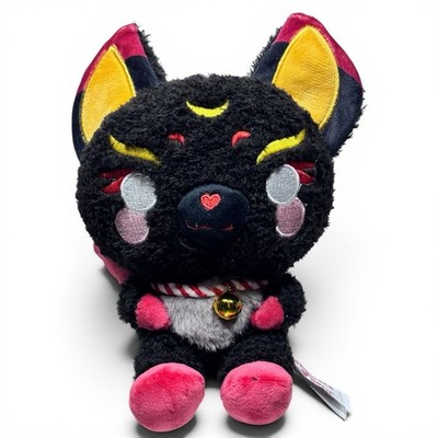 Cuddle Barn PlushGoals Hiro Moon Kitsune Fox Cat Plush Kawaii Black Stuffed Toy